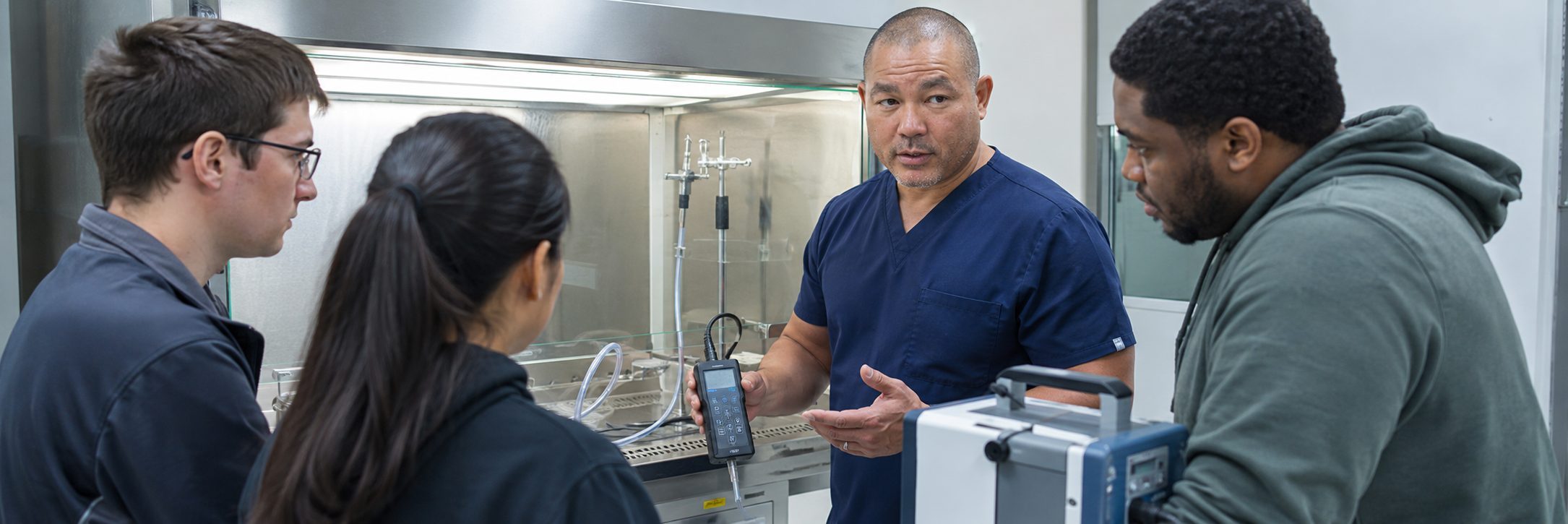 Biosafety cabinet certification recorded through the BiomedRx App