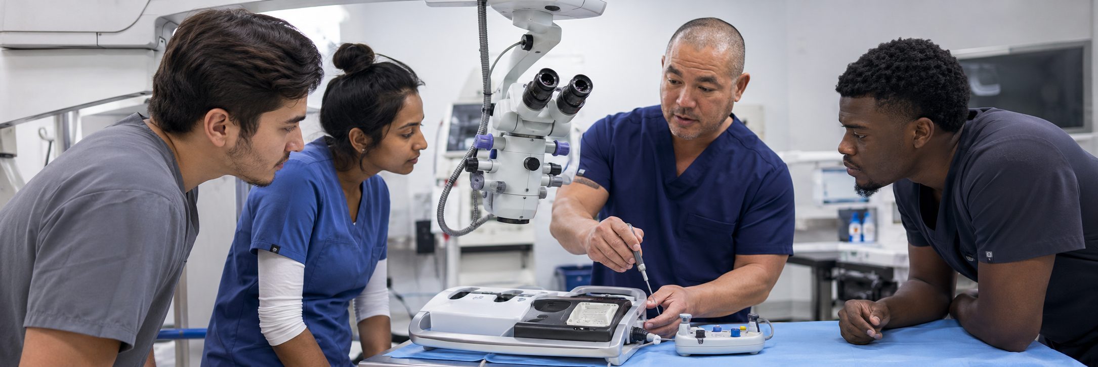Ophthalmic equipment service recorded in the BiomedRx App