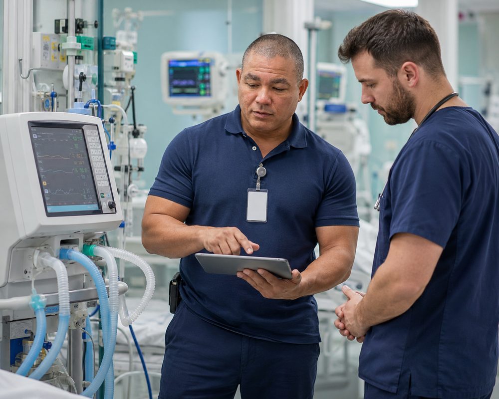 Field service call dispatched from the BiomedRx Network