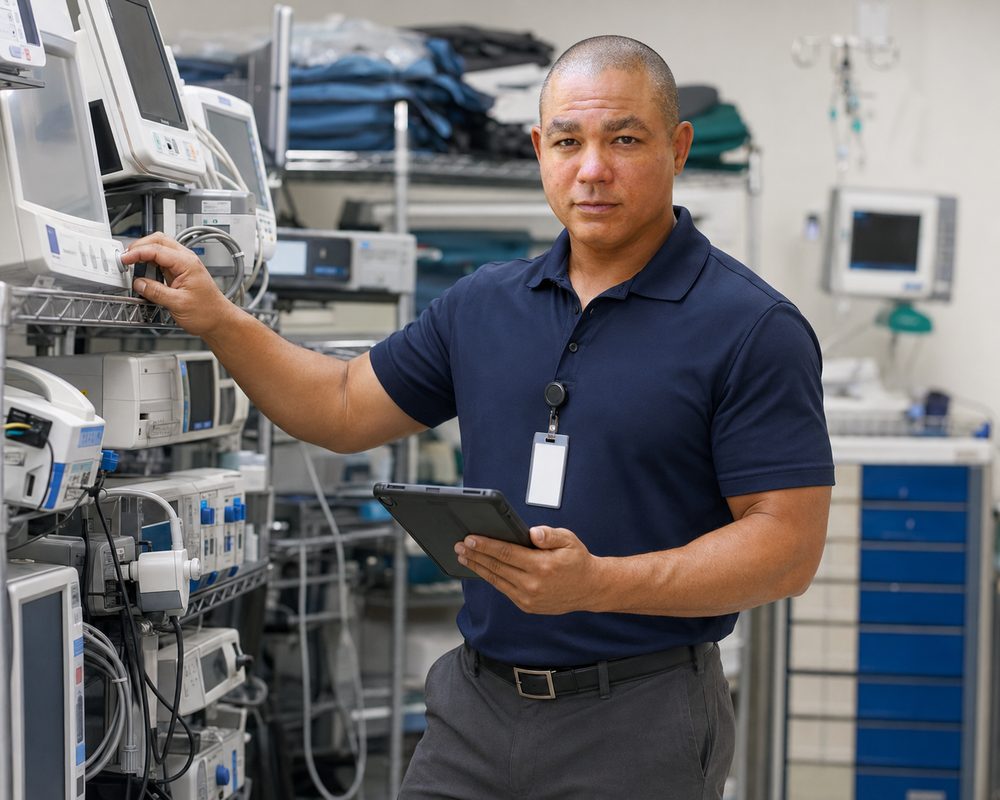 Healthcare provider submitting a service request in the BiomedRx App