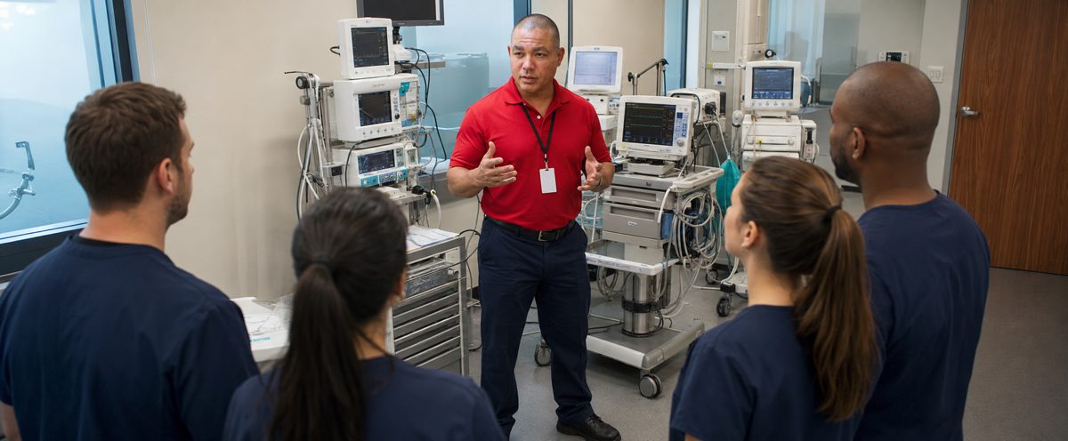 BiomedRx Network partner technician on a service call